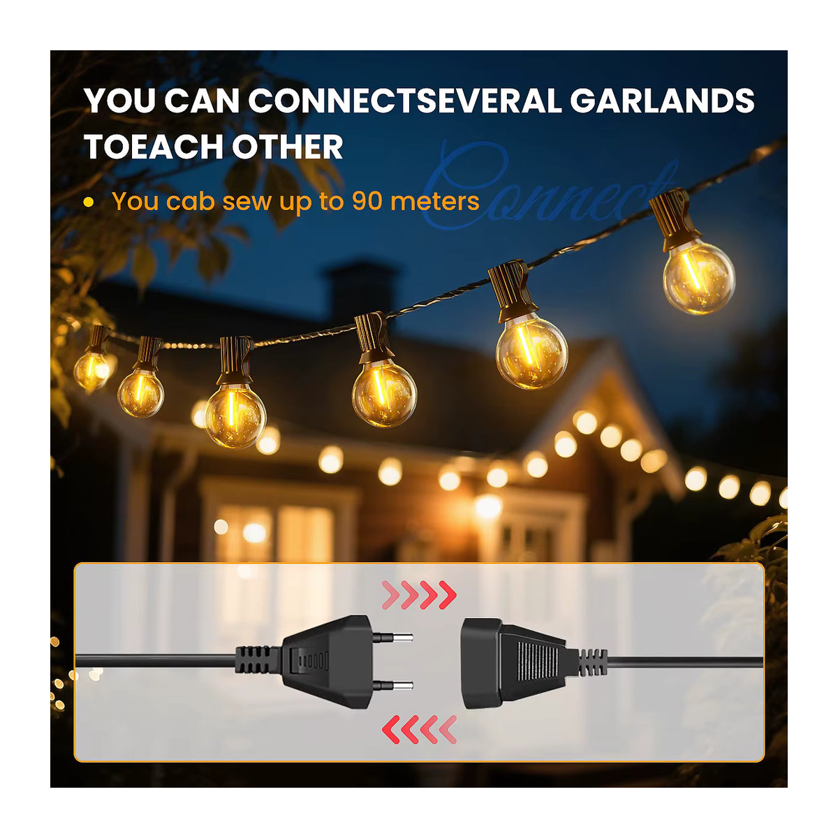 nexillumi G40 LED Außenbeleuchtung IP44 Lichterkette mit Stecker für Garten und Balkon - Bild 5