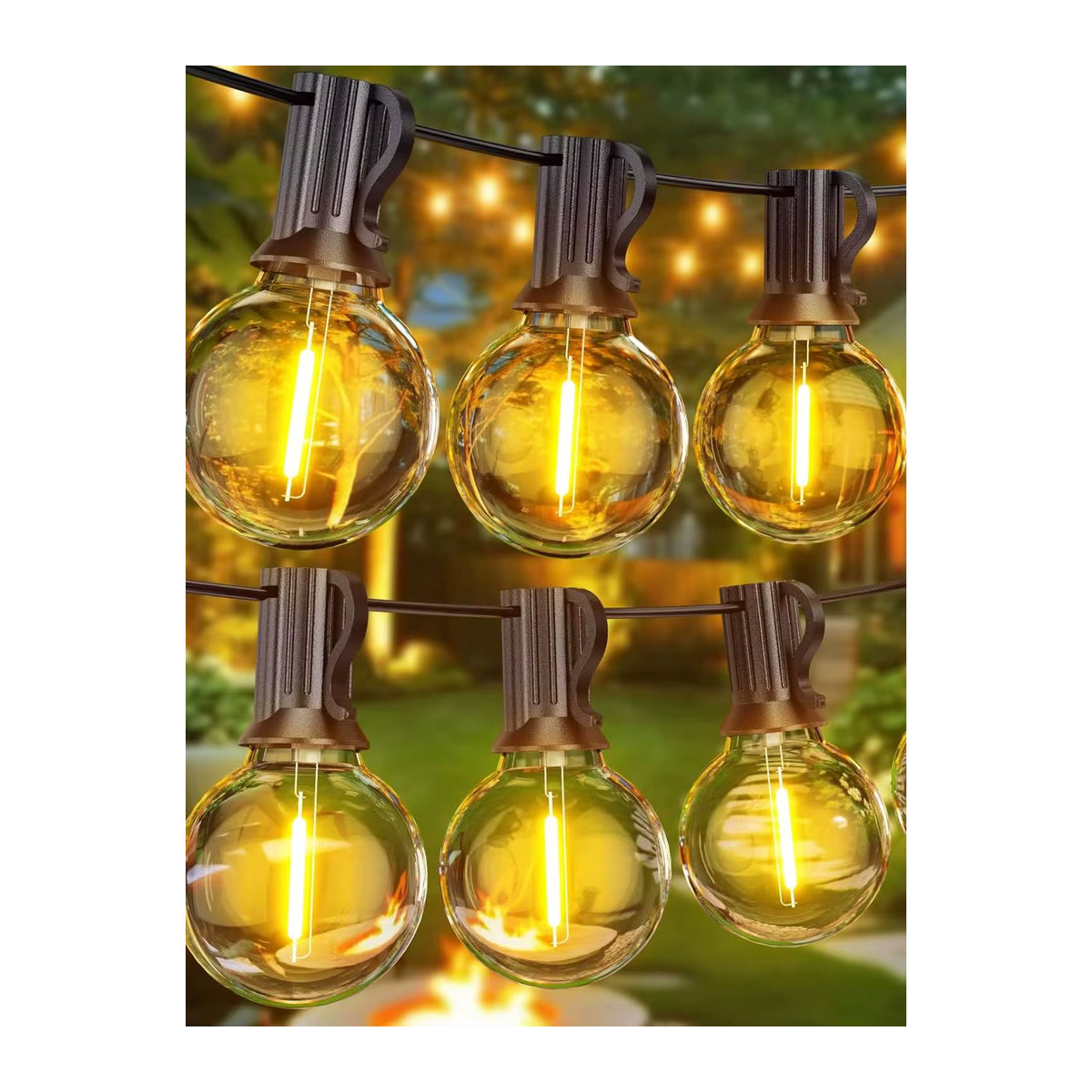 nexillumi G40 LED Retro Außenbeleuchtung Schwarz mit Stecker IP44 für Garten Balkon und Pavillon - Bild 7