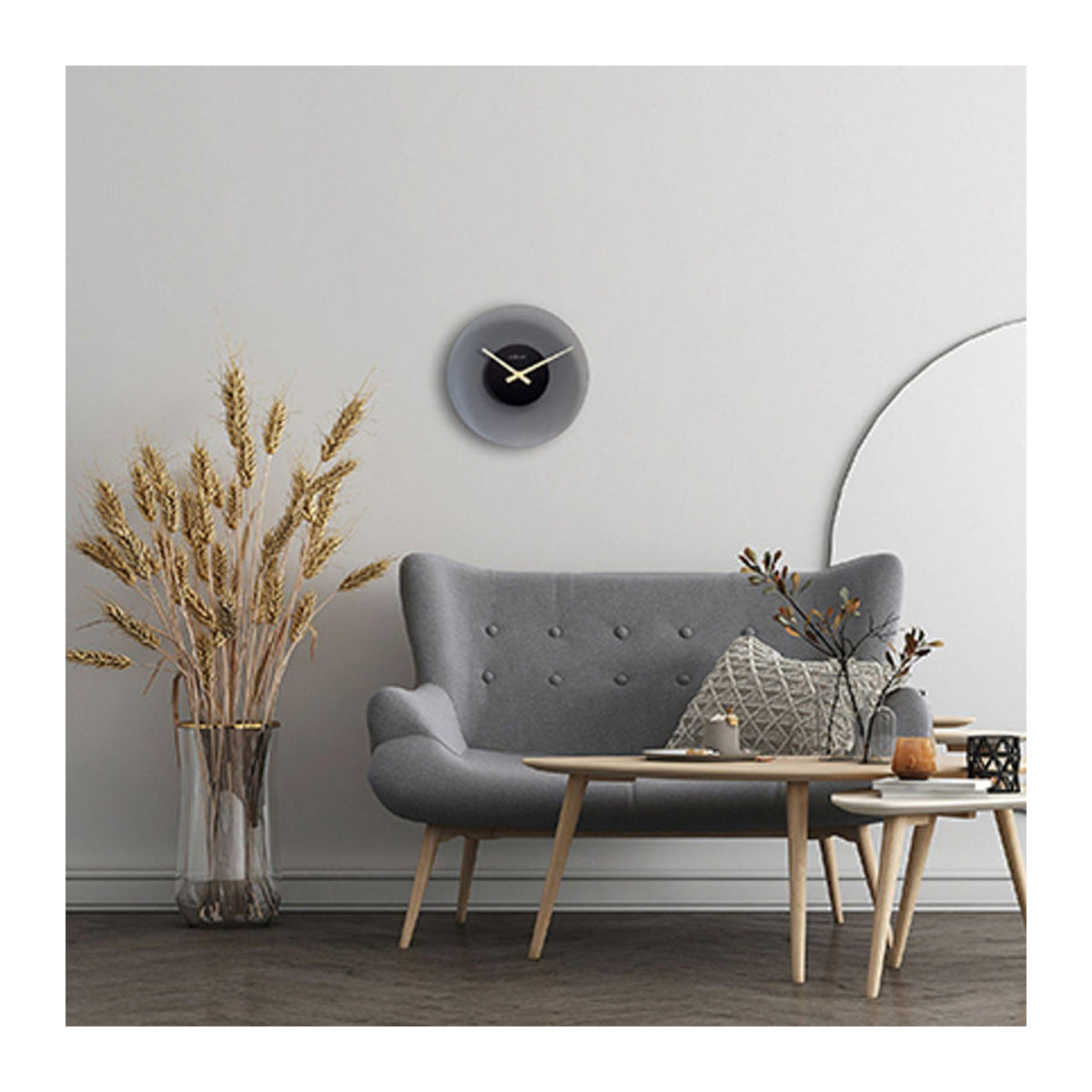 Nextime Wanduhr aus Glas in Grau, minimalistisches Design, analog und rund - Bild 6
