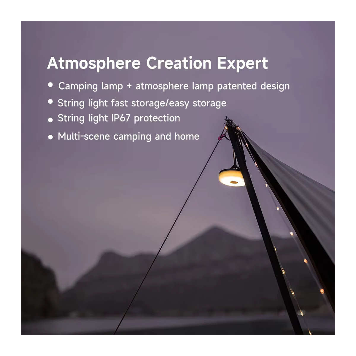 Nextool Camping-LED-Lichtleiste als tragbare Atmosphärenlampe, wiederaufladbar und flexibel, warmweiß, Schwarz/Grün - Bild 2