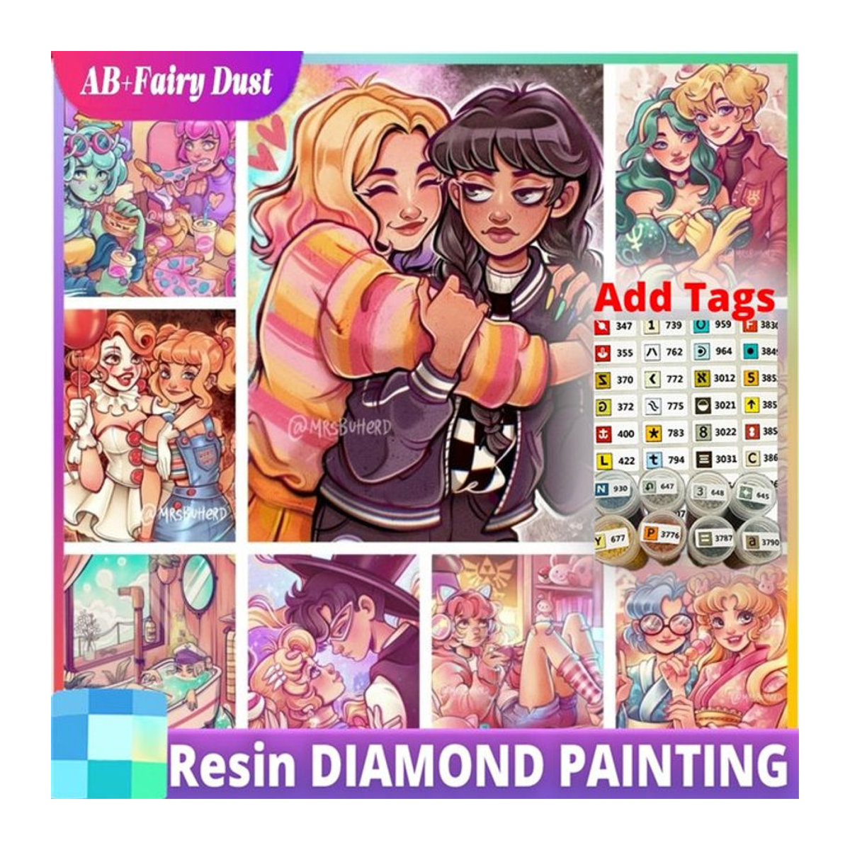 NIANHUA Diamond Painting Set AB Fairy Dust mit DMC-Aufklebern und mehrfarbigen Kunstharz-Steinen zur Raumdekoration - Bild 1
