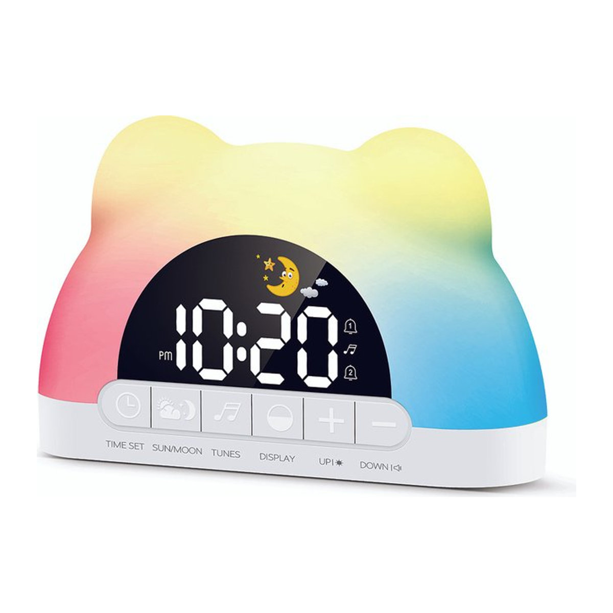 Niditon Digitaluhr mit Wake Up Light Sonnenaufgang Wecker in niedlicher Bärenform, mehrfarbiges Nachtlicht für Kinder und Schlafzimmerdekoration - Bild 1