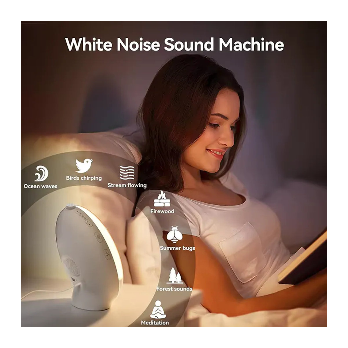 Niditon Wake Up Light Wecker mit Sonnenaufgang und Sonnenuntergang Simulation, Digitaluhr mit Nachtlicht und FM Radio, Weiß - Bild 3