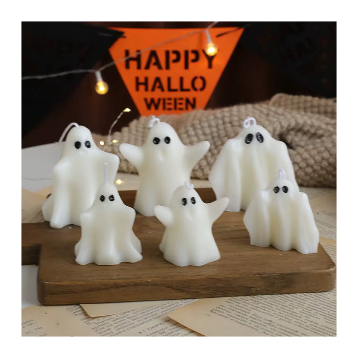 Niedliche Geister-Figurenkerzen aus Wachs in Weiß für deine Halloween-Dekoration inklusive DIY-Werkzeugen - Bild 3