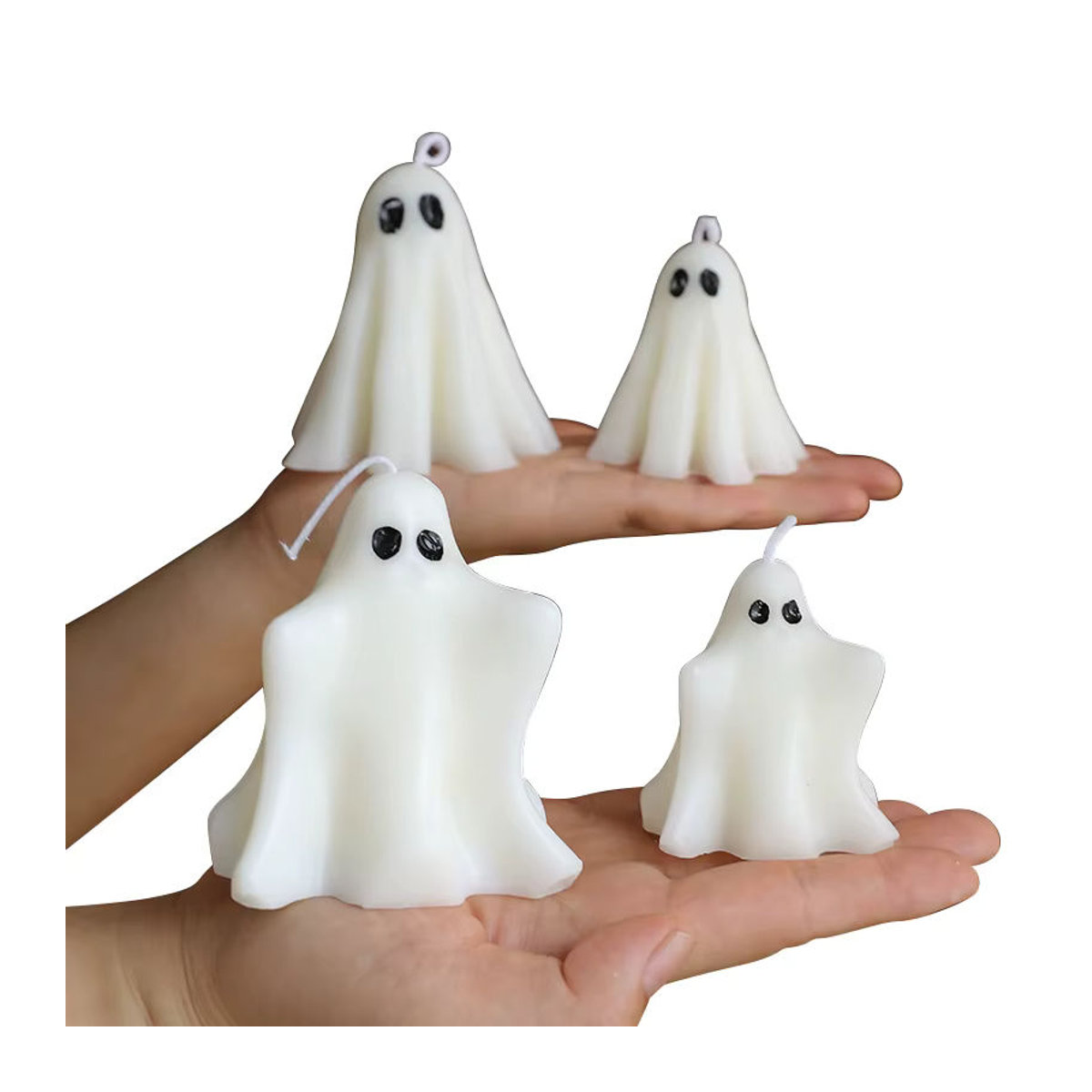 Niedliche Geister-Figurenkerzen aus Wachs in Weiß für deine Halloween-Dekoration inklusive DIY-Werkzeugen - Bild 4