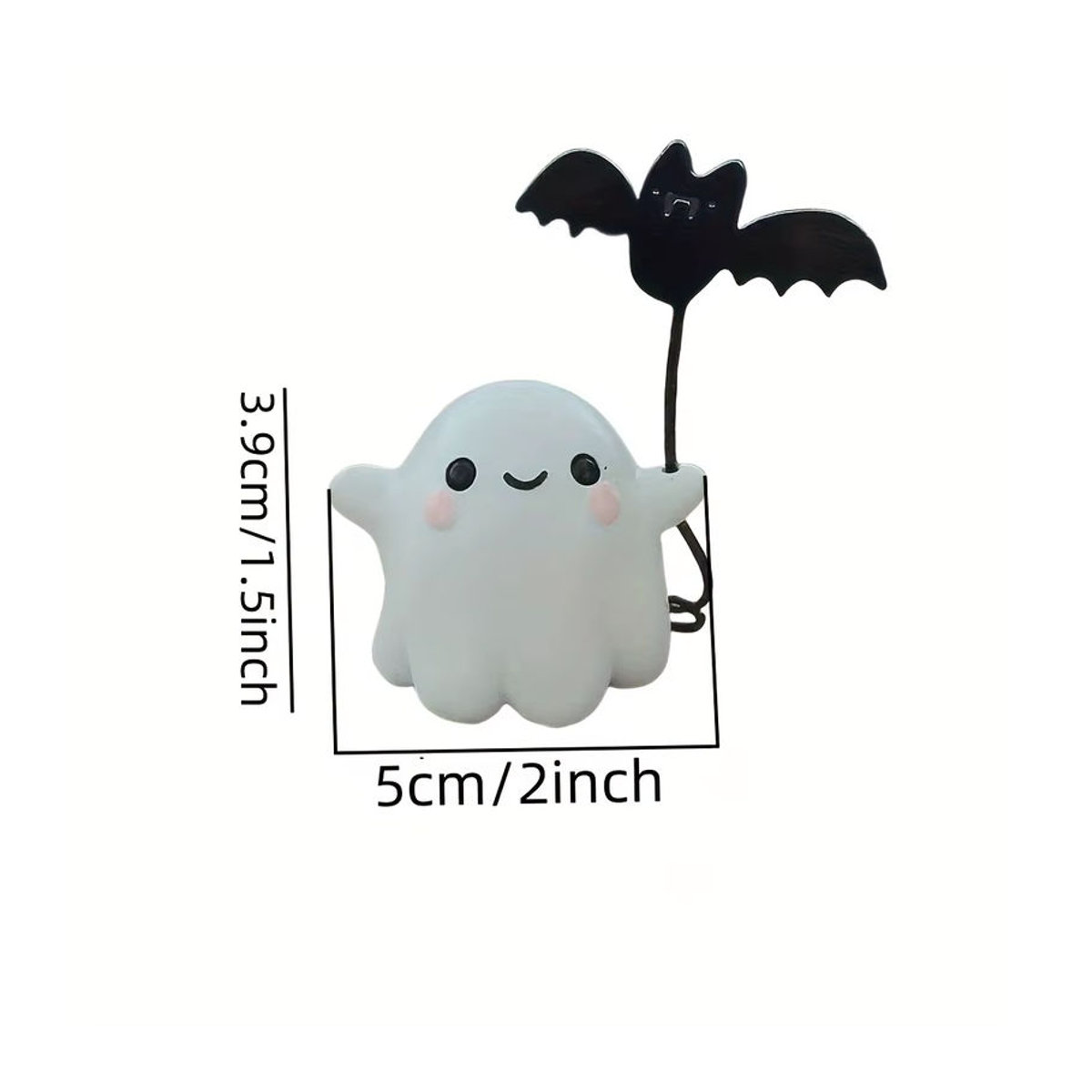 Niedliche Halloween Geist und Fledermaus Desktop Dekoration aus Kunststoff in Weiß - Bild 2