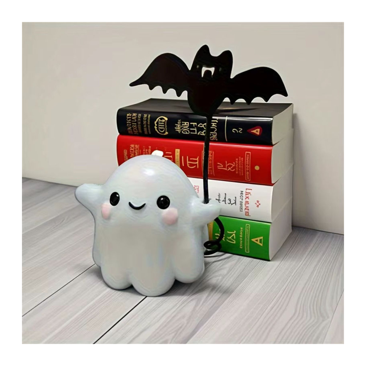 Niedliche Halloween Geist und Fledermaus Desktop Dekoration aus Kunststoff in Weiß - Bild 5