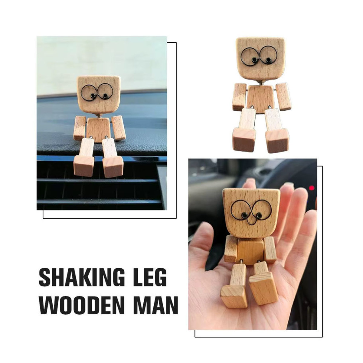 Niedliche Holzfigur Dolly als dekorative Desktop-Dekoration und Aromatherapie-Ornament in Braun - Bild 3