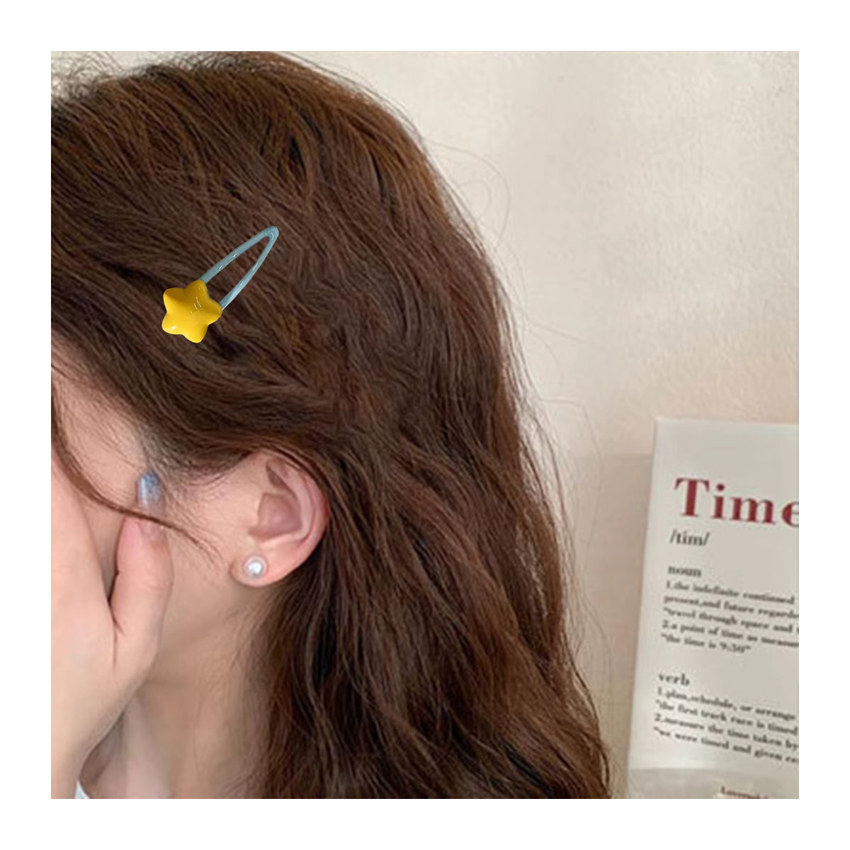 Niedliche Y2K Haarspangen in Sternform für Frauen und Mädchen, geometrischer Haarschmuck aus Kunststoff in Gelb und Blau - Bild 2