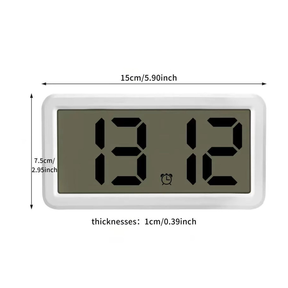 NieNie Digitaler Wecker mit Datumsanzeige und Schlummerfunktion, weiß, wandmontiert, minimalistisches Design aus Kunststoff - Bild 6