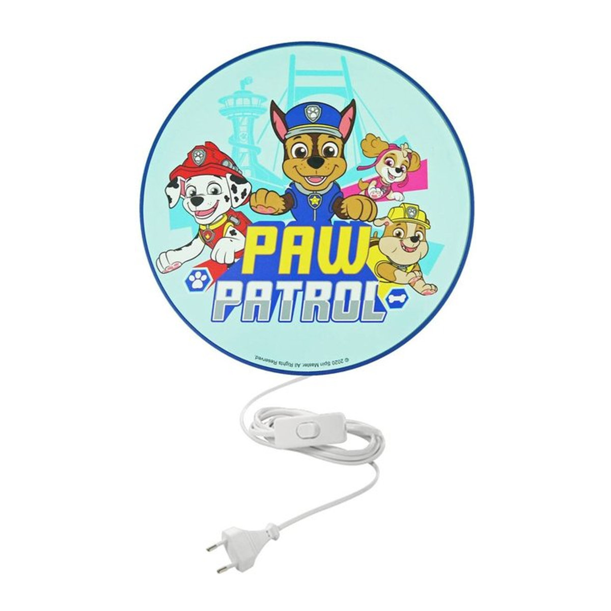 Niermann Paw Patrol Kinderwandleuchte aus Kunststoff in Bunt mit E14 Fassung, Durchmesser: 25 cm - Bild 1