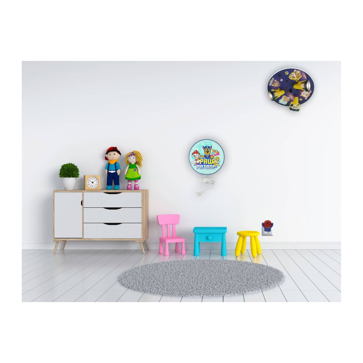 Niermann Paw Patrol Kinderwandleuchte aus Kunststoff in Bunt mit E14 Fassung, Durchmesser: 25 cm - Bild 3