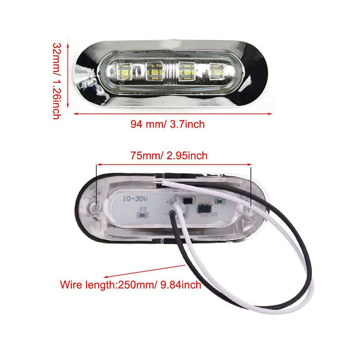 NIGHTKIST 4er Set LED Marine Boot Höflichkeitslichter Weiß Wasserdicht für Kabine und Deck DC 12V-24V - Bild 6