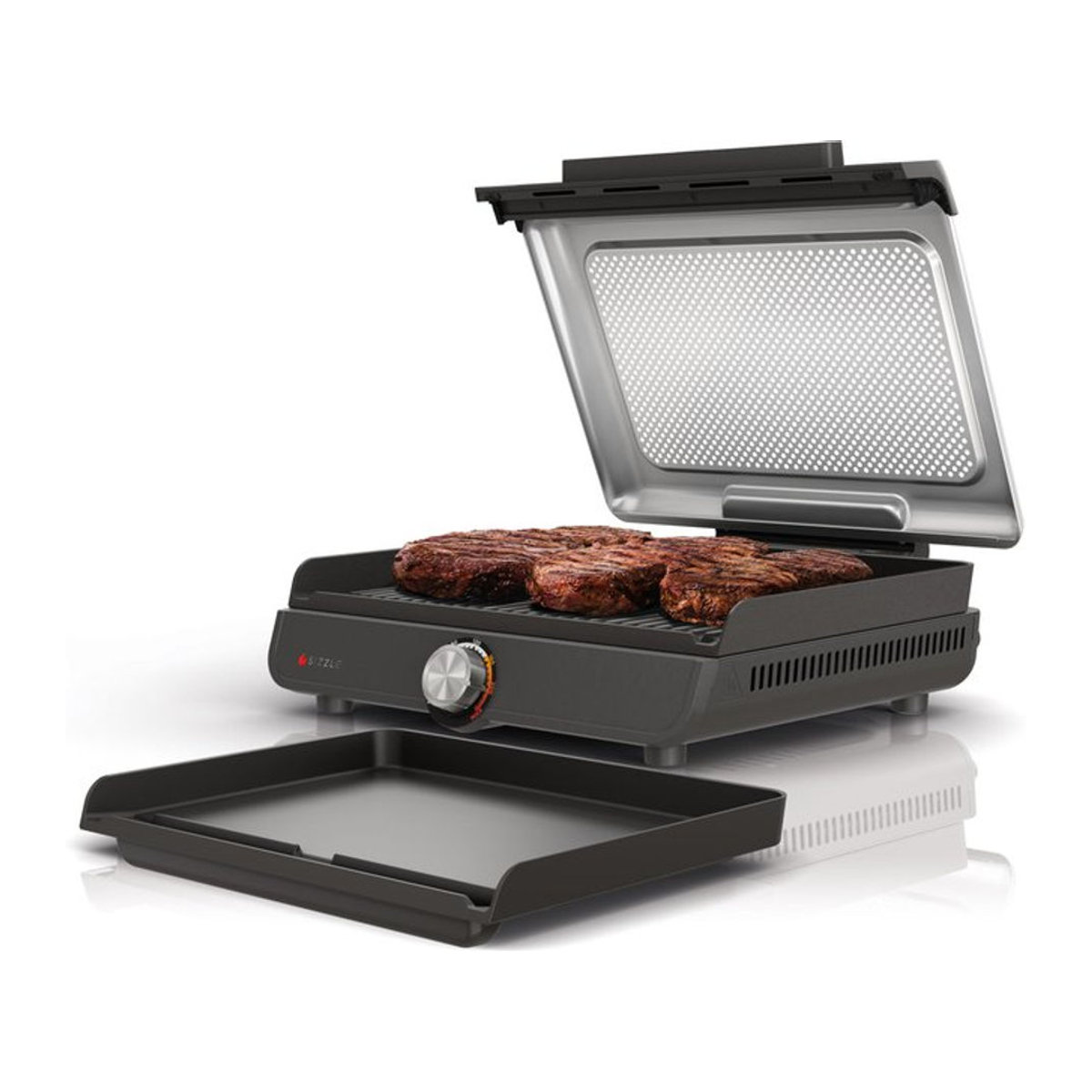 Ninja Sizzle Elektrogrill mit Grillplatte und Plancha in Schwarz und Grau - Bild 1