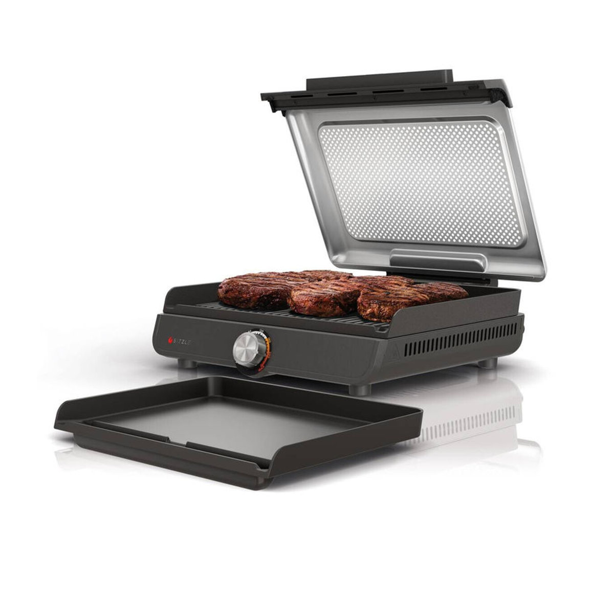 Ninja Sizzle Elektrogrill mit Grillplatte und Plancha in Schwarz und Grau - Bild 3