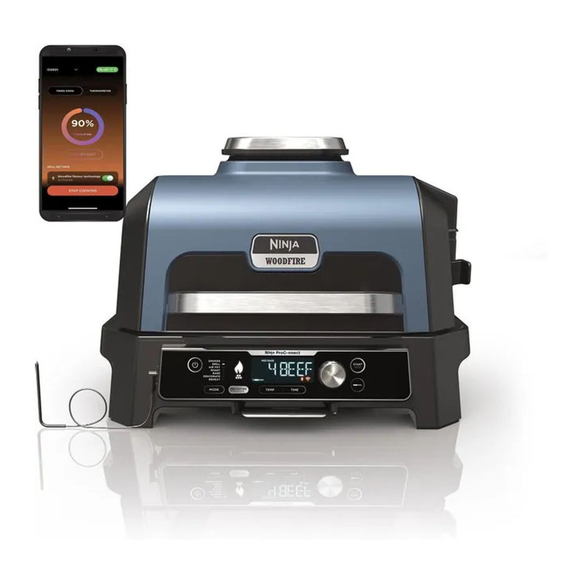 Ninja Woodfire Pro Connect XL Elektrogrill und Smoker OG901EU in Blau - Bild 3