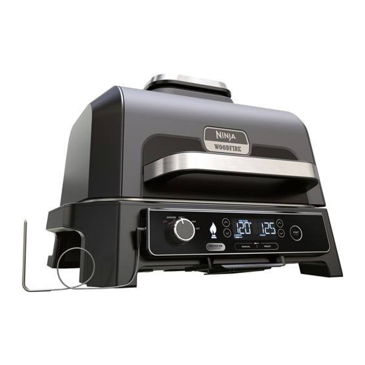 Ninja Woodfire Pro XL Elektrischer Outdoor Grill und Smoker mit Smart Cook System in Schwarz und Edelstahl OG850EU - Bild 4
