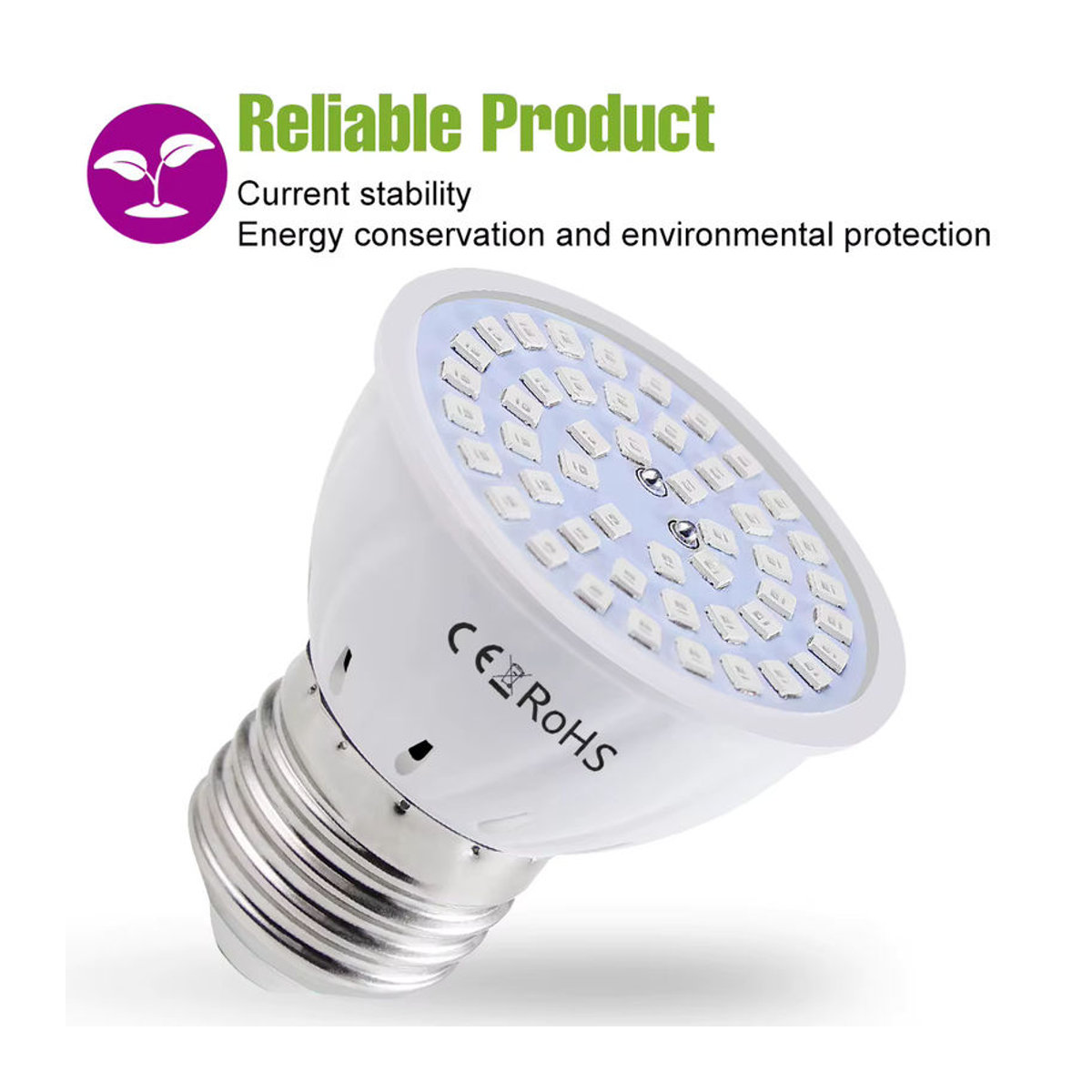 NJHIKG 9W Vollspektrum LED Pflanzenlampe E27 für Indoor Pflanzenanbau und Gewächshaus - Bild 2