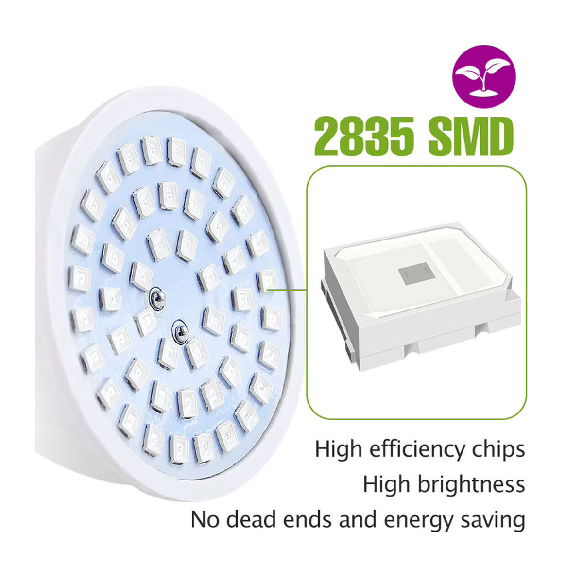 NJHIKG 9W Vollspektrum LED Pflanzenlampe E27 für Indoor Pflanzenanbau und Gewächshaus - Bild 3