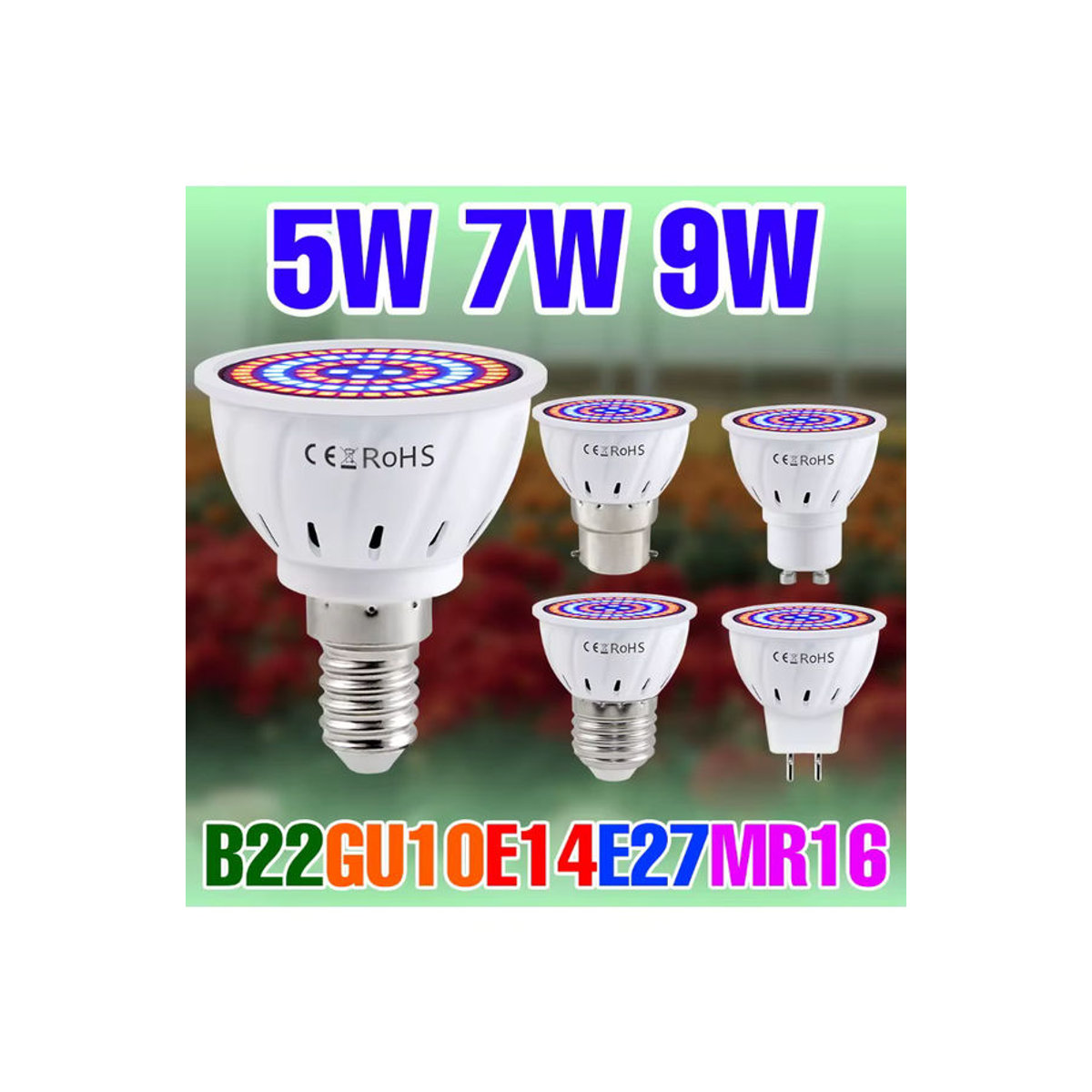 NJHIKG 9W Vollspektrum LED Pflanzenlampe E27 für Indoor Pflanzenanbau und Gewächshaus - Bild 6
