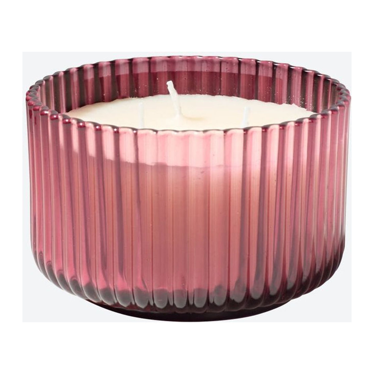 NKD 3-Docht-Duftkerze aus Wachs im Glas, rot und rosa, B/T/H: 12,5 x 8,6 x 8,6 cm - Bild 1