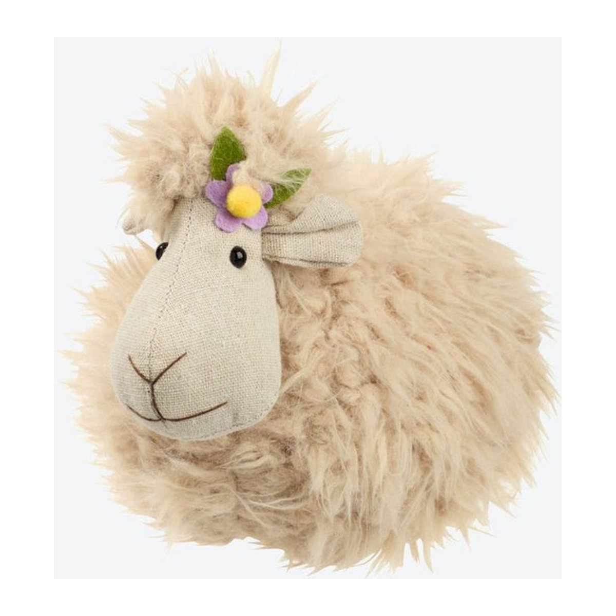 NKD Deko-Schaf aus Textil in Weiß und Beige, B/T/H: 14 x 18 x 20 cm - Bild 1