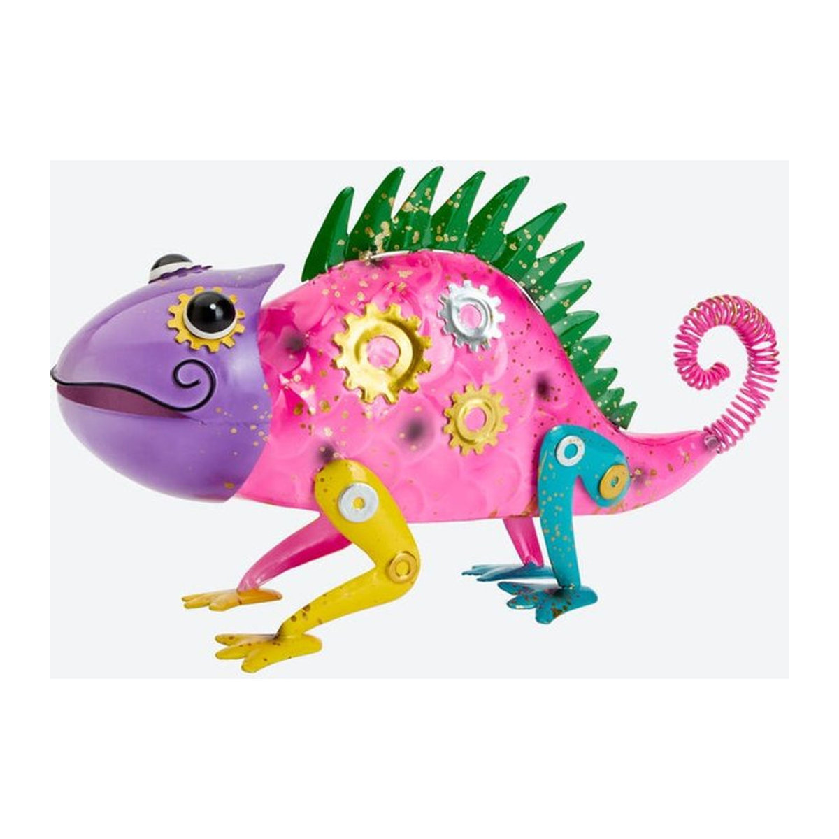 NKD Deko-Tierfigur aus Metall in Rosa und Mehrfarbig mit Punktemuster - Bild 1