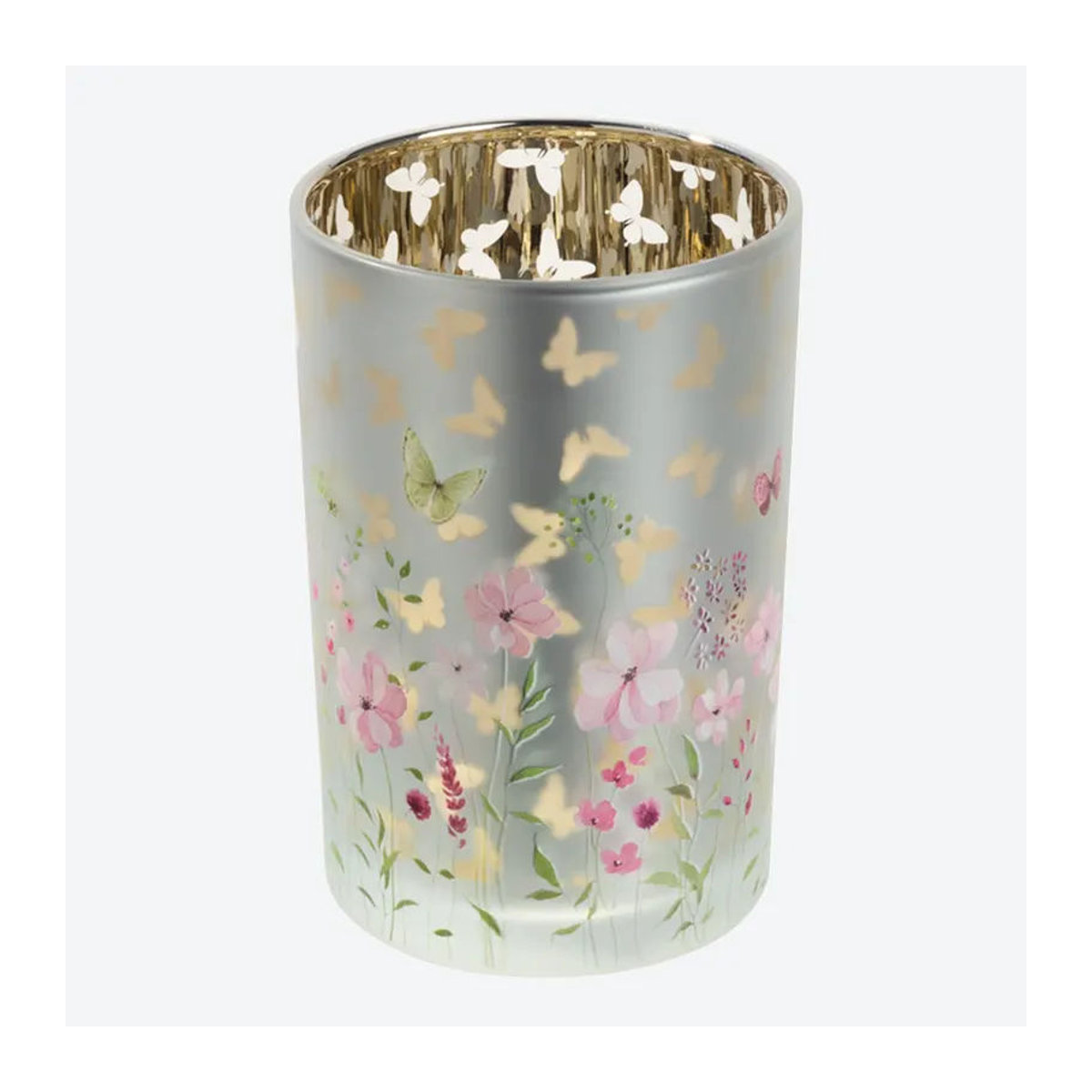 NKD Kerzenglas aus Glas im floralen Frühlings-Design, mehrfarbig, B: 18 cm, H: 12 cm - Bild 2