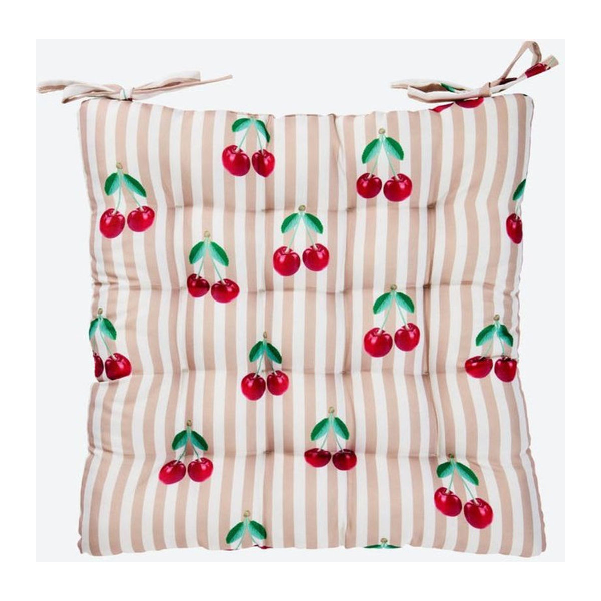 NKD Outdoor-Stuhlkissen quadratisch aus Polyester in Rot mit Streifen, B/T/H: 40 x 40 x 5 cm - Bild 1