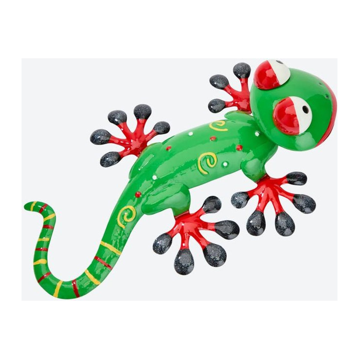 NKD Wandhänger Gecko Hängeornament aus Metall in Grün, B/H/T: 26 x 17 x 5 cm - Bild 1