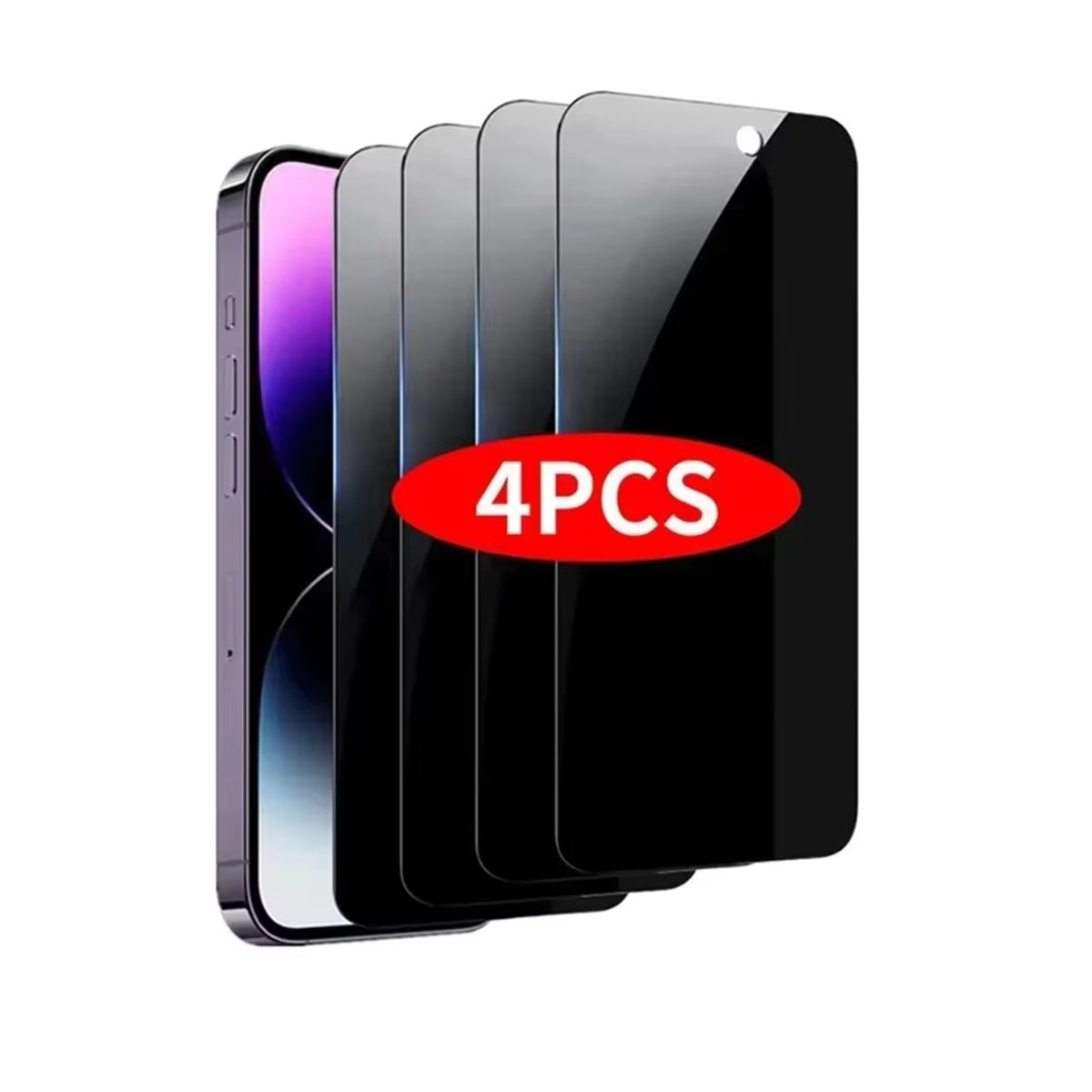NNBILI 4er Set Privatsphäre Displayschutzfolie Anti-Spion Glas für iPhone 11 12 13 14 15 16 17 Pro Max und iPhone 16e 17Air in Schwarz - Bild 7