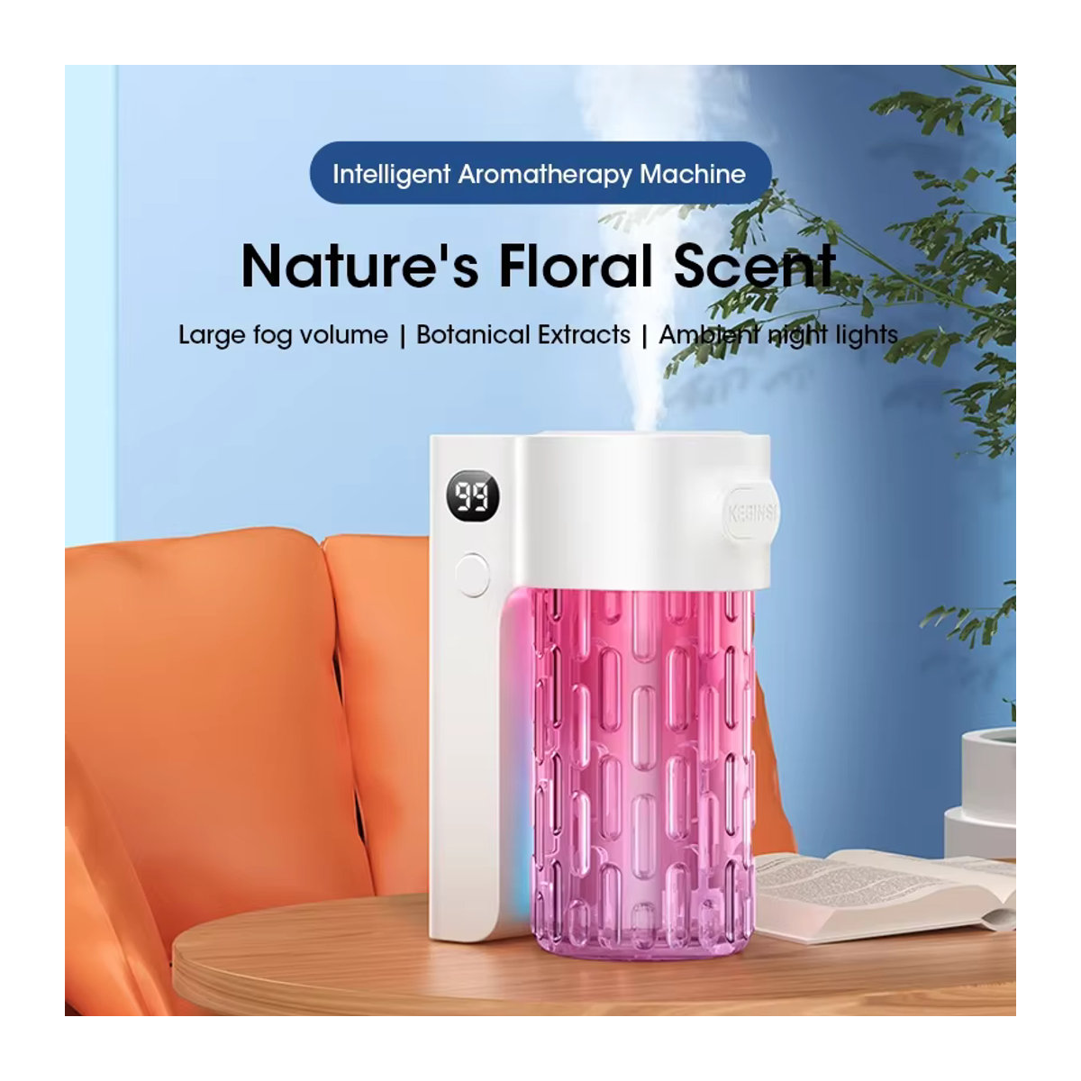 NOCCLILI Automatisches Aromatherapie-Gerät in Weiß, USB-elektrischer Diffusor für ätherische Öle und Lufterfrischer für Zuhause und Toilette - Bild 2