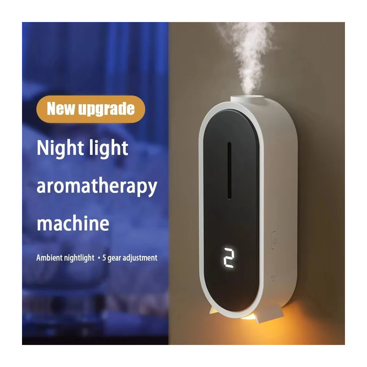 NOCCLILI Automatisches Duftsprühgerät mit USB-Anschluss und Umgebungslicht, Wandmontage, Weiß - Bild 2