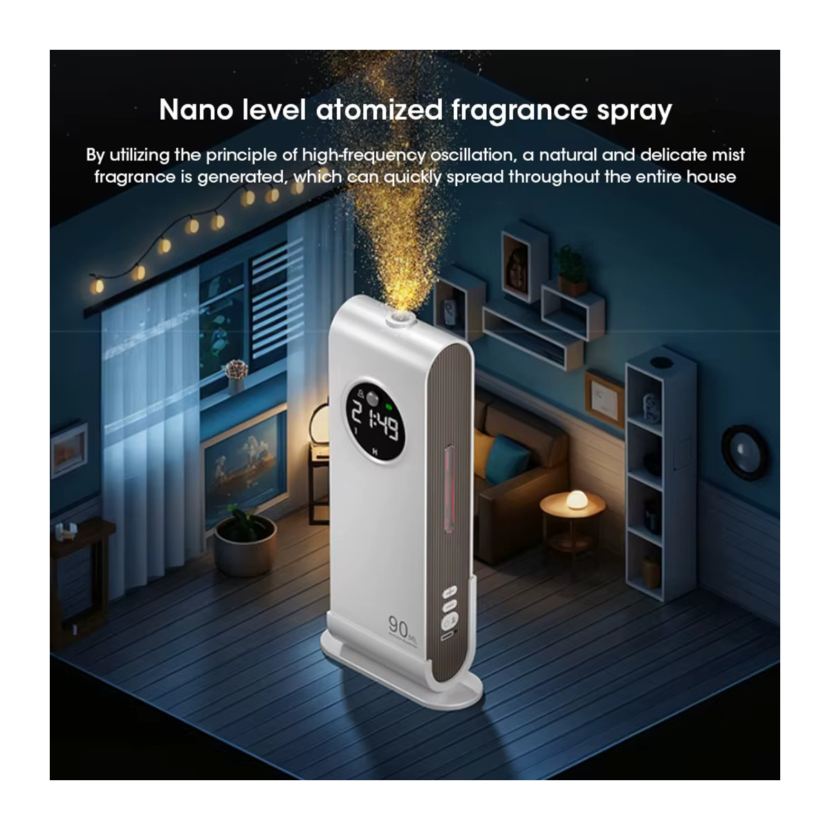 NOCCLILI Elektrischer Diffusor für ätherische Öle, tragbare Mini-Aromatherapie-Maschine mit USB-Aufladung, weiß - Bild 2