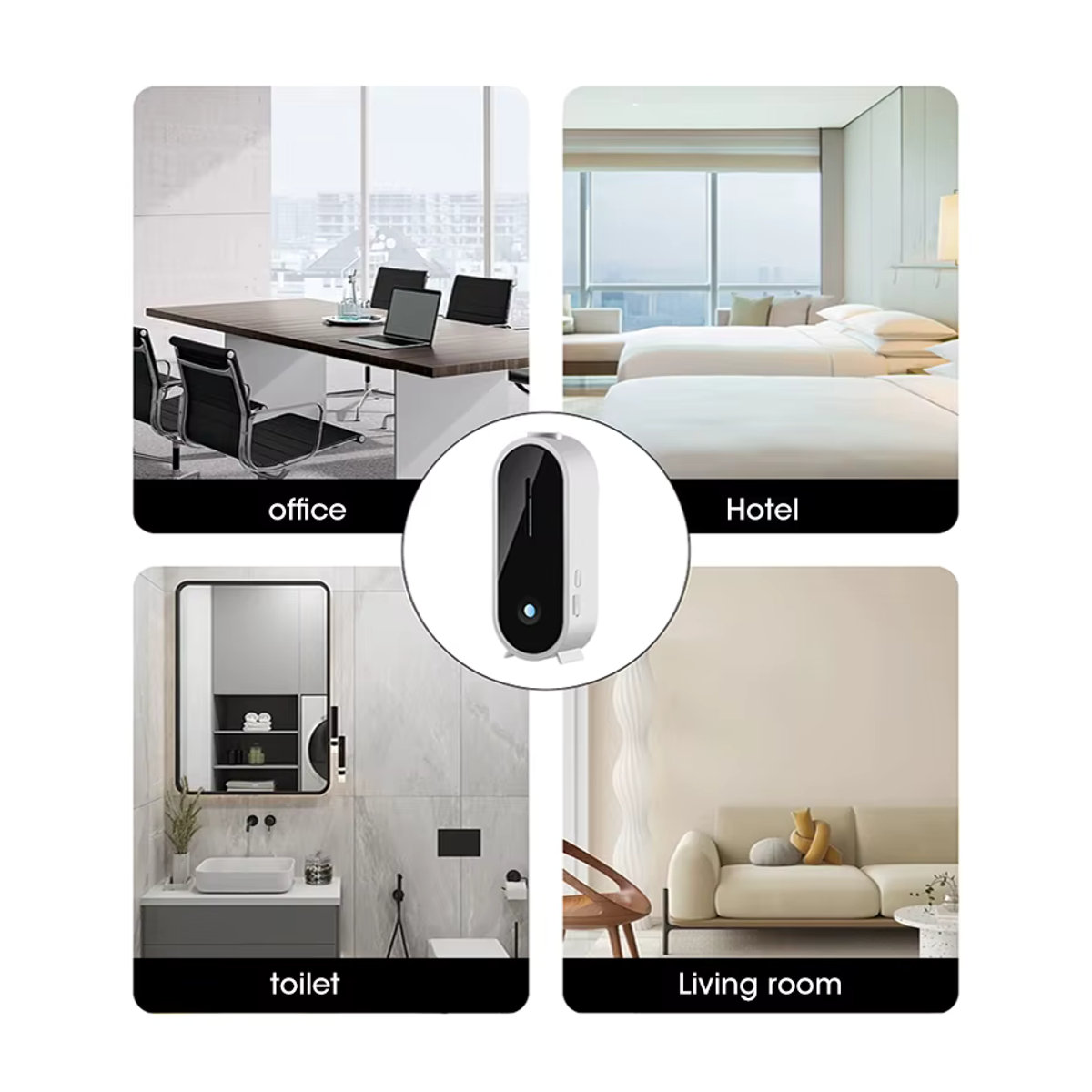 NOCCLILI Tragbarer Ultraschall Diffusor für Aromatherapie, USB Smart Luftreiniger und Lufterfrischer in Weiß - Bild 5