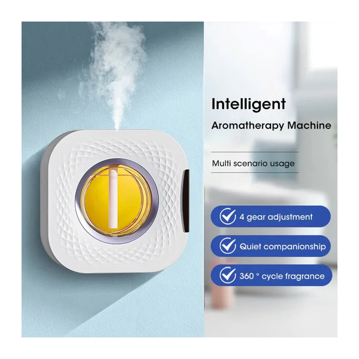 NOCCLILI USB-Mini-Smart-Aromatherapie-Diffusor in Weiß für Zuhause und Auto, Elektrischer Duftzerstäuber für ätherische Öle zur Luftreinigung und Desodorierung - Bild 1