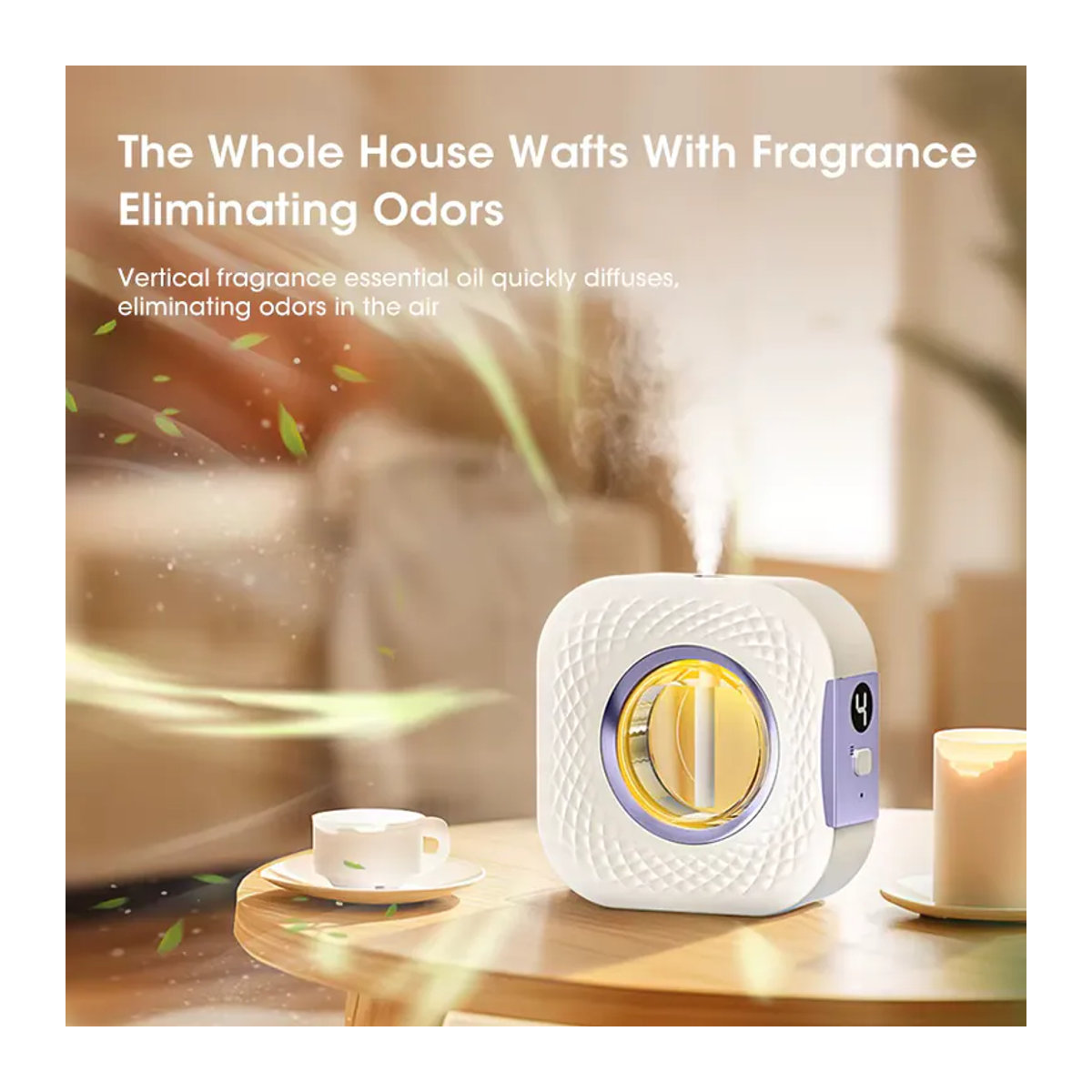 NOCCLILI USB-Mini-Smart-Aromatherapie-Diffusor in Weiß für Zuhause und Auto, Elektrischer Duftzerstäuber für ätherische Öle zur Luftreinigung und Desodorierung - Bild 5