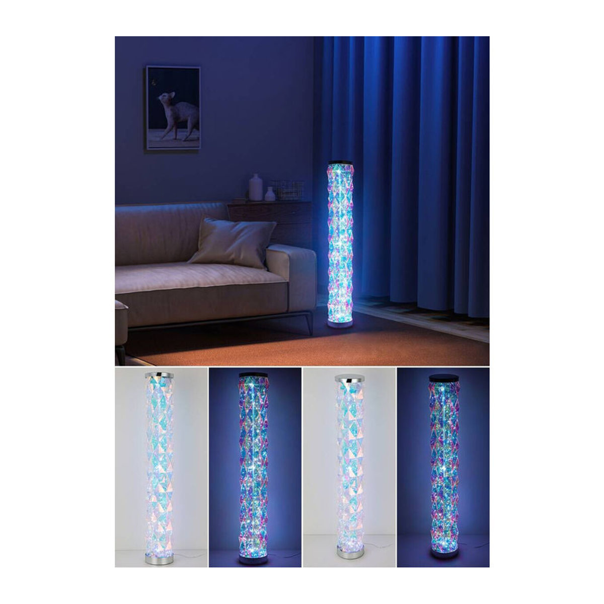 Nolo LED-Stehleuchte Shine modern in Transparent und Chrom, B/H/T: 104 x 16 x 16 cm - Bild 1