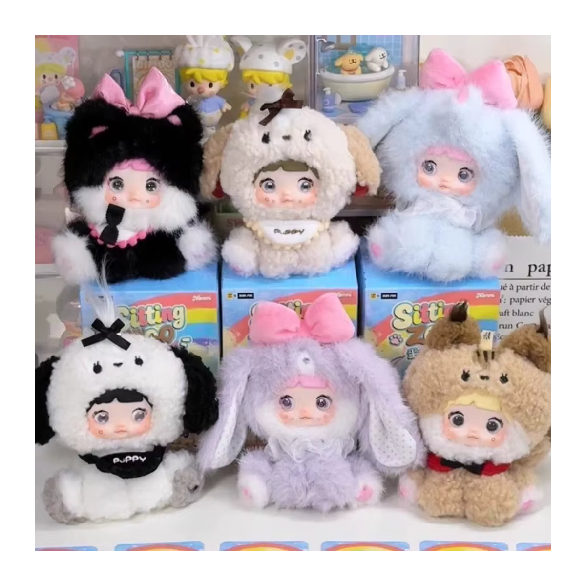 Nommi Sitting Zoo Serie Blind Box Mehrfarbige Plüsch-Vinyl-Figur als Mystery Box Anime-Sammlerstück für Kinder - Bild 1
