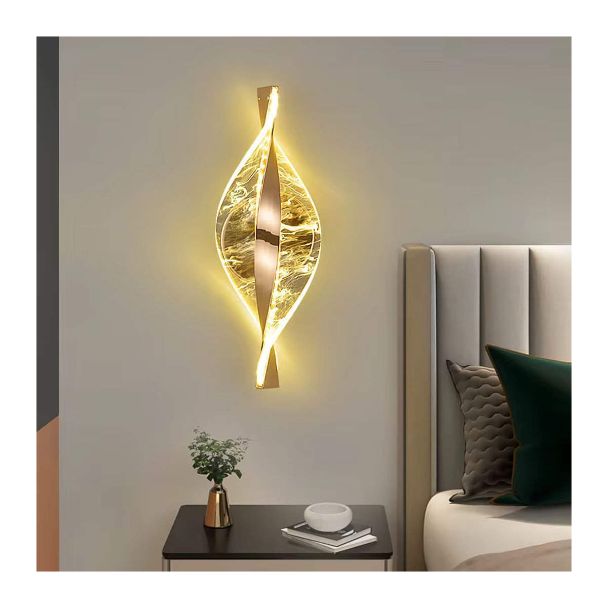 Nordic Acryl LED Wandlampe in Silber für Wohnzimmer und Schlafzimmer im modernen skandinavischen Design - Bild 1