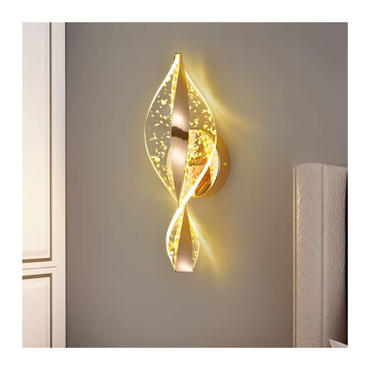 Nordic Acryl LED Wandlampe in Silber für Wohnzimmer und Schlafzimmer im modernen skandinavischen Design - Bild 2