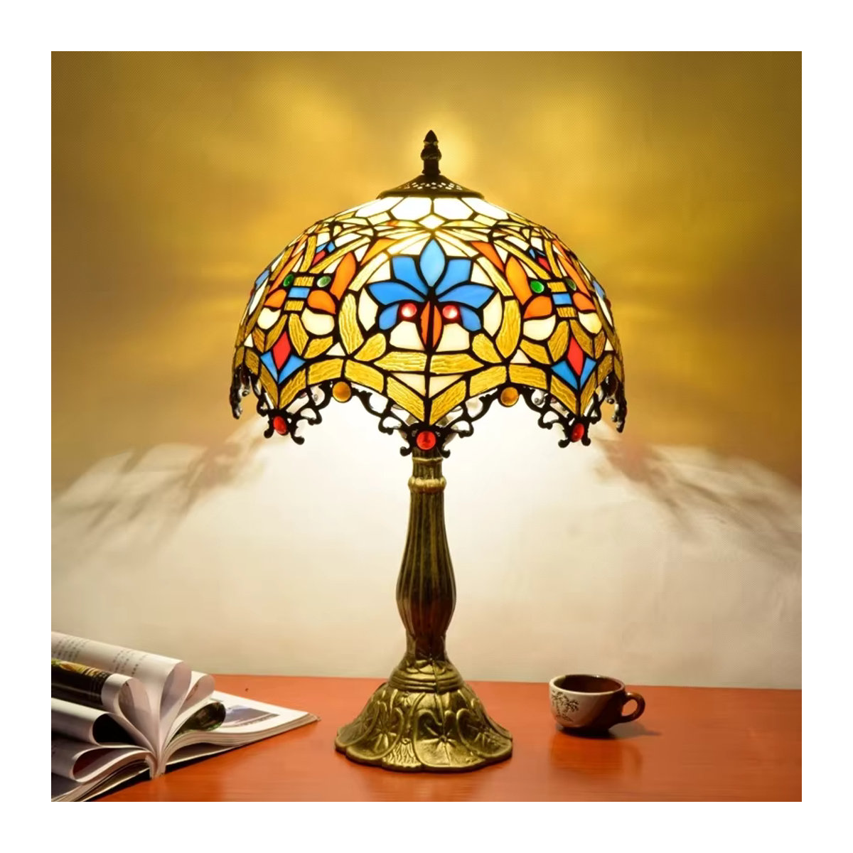 Nordic Moderne LED Tischlampe Lava Ball aus Buntglas im Retro Bohemian Stil - Bild 4