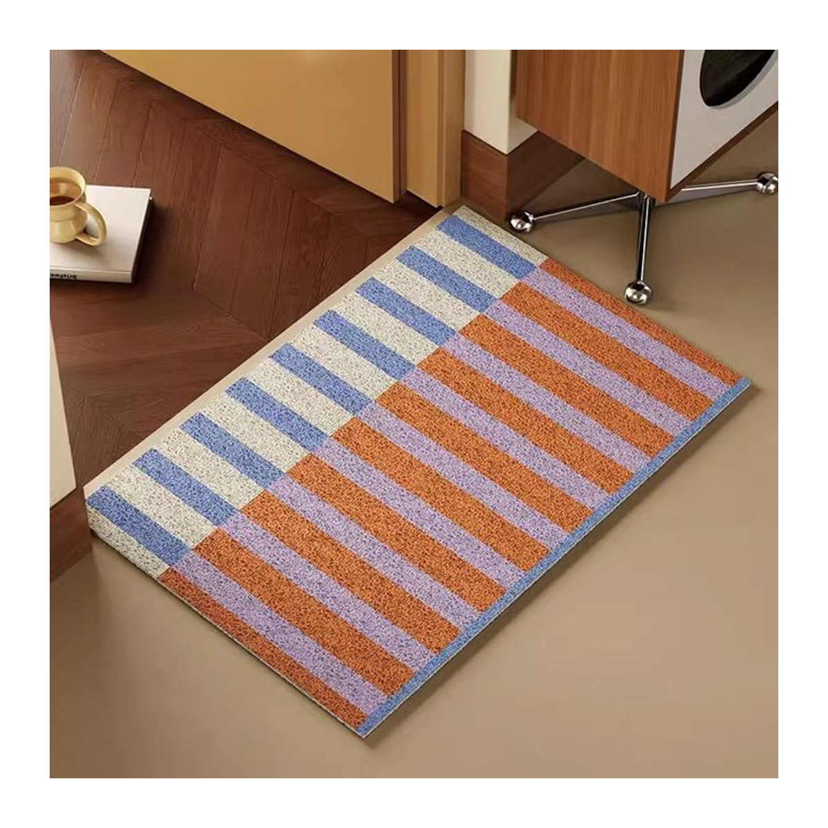 Nordic PVC Fußmatte mit Streifenmuster in Bunt für den Hauseingang und Außenbereich - Bild 1