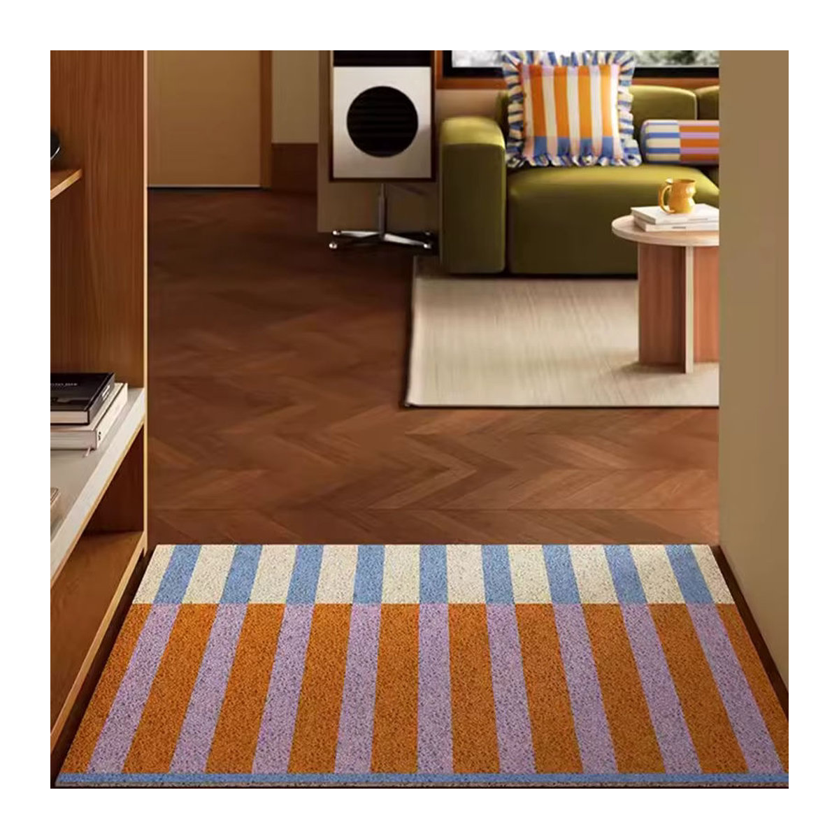 Nordic PVC Fußmatte mit Streifenmuster in Bunt für den Hauseingang und Außenbereich - Bild 2