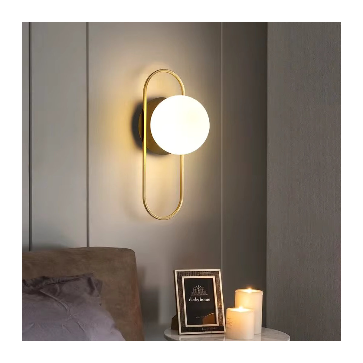 Nordische LED-Wandleuchte HAULVANG in Schwarz-Gold mit G9-Leuchtmittel für Flur und Gang - Bild 2