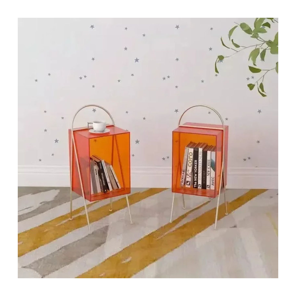 Nordischer Beistelltisch eqiyn in Orange im modernen skandinavischen und japanischen Design - Bild 1