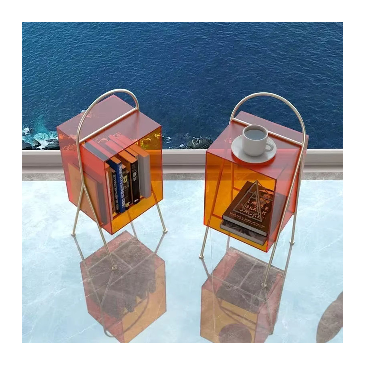 Nordischer Beistelltisch eqiyn in Orange im modernen skandinavischen und japanischen Design - Bild 2