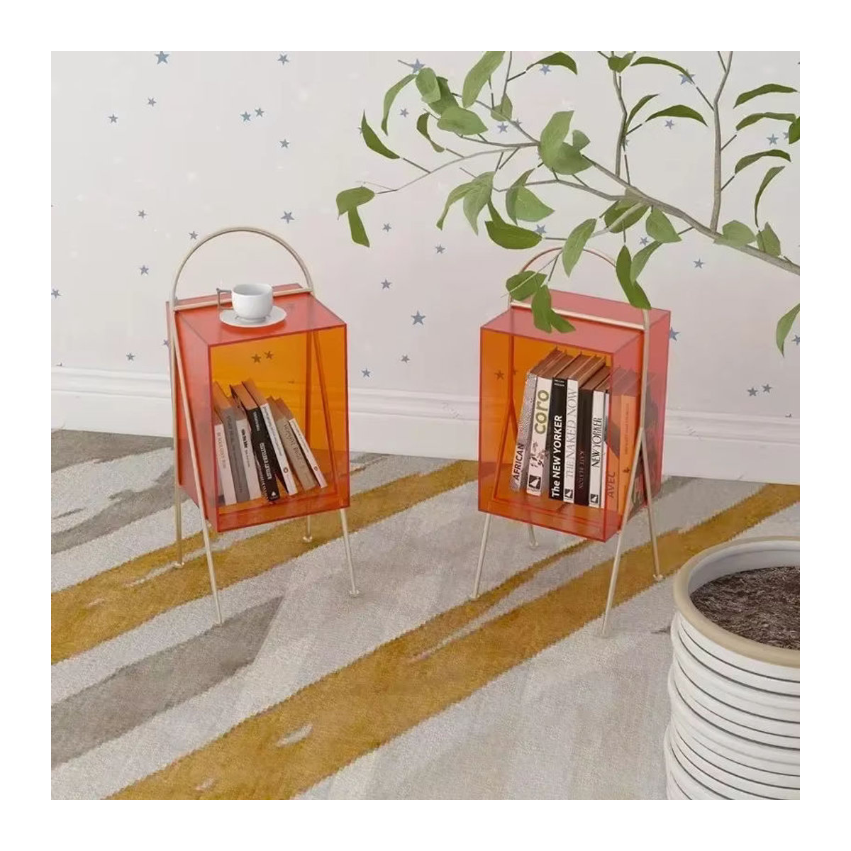 Nordischer Beistelltisch eqiyn in Orange im modernen skandinavischen und japanischen Design - Bild 5