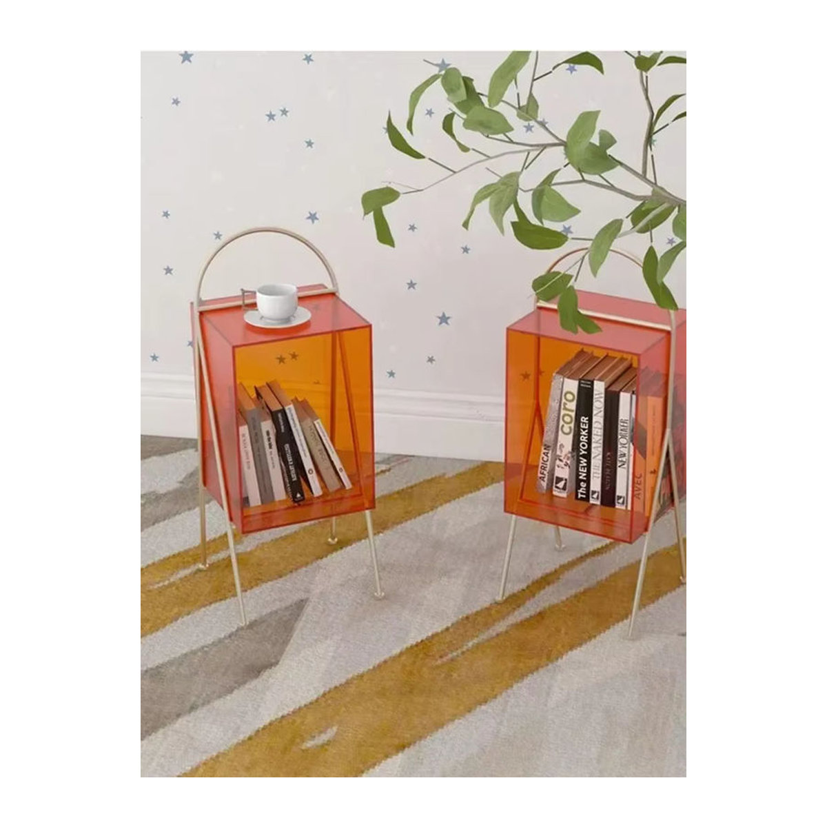 Nordischer Beistelltisch eqiyn in Orange im modernen skandinavischen und japanischen Design - Bild 7