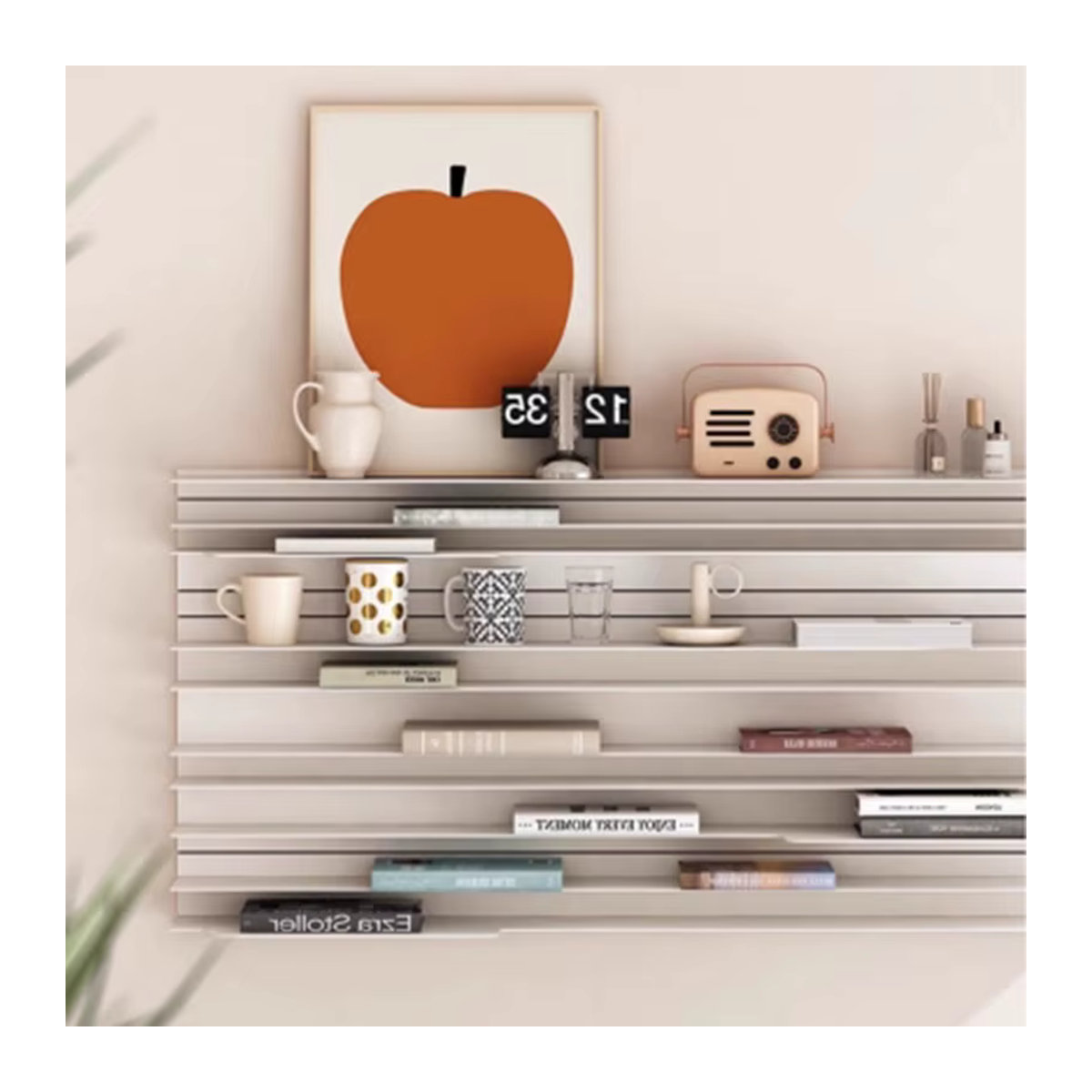 Nordisches Wandregal aus Glas für Wohnzimmer und Schlafzimmer in Schwarz oder Transparent - Bild 2